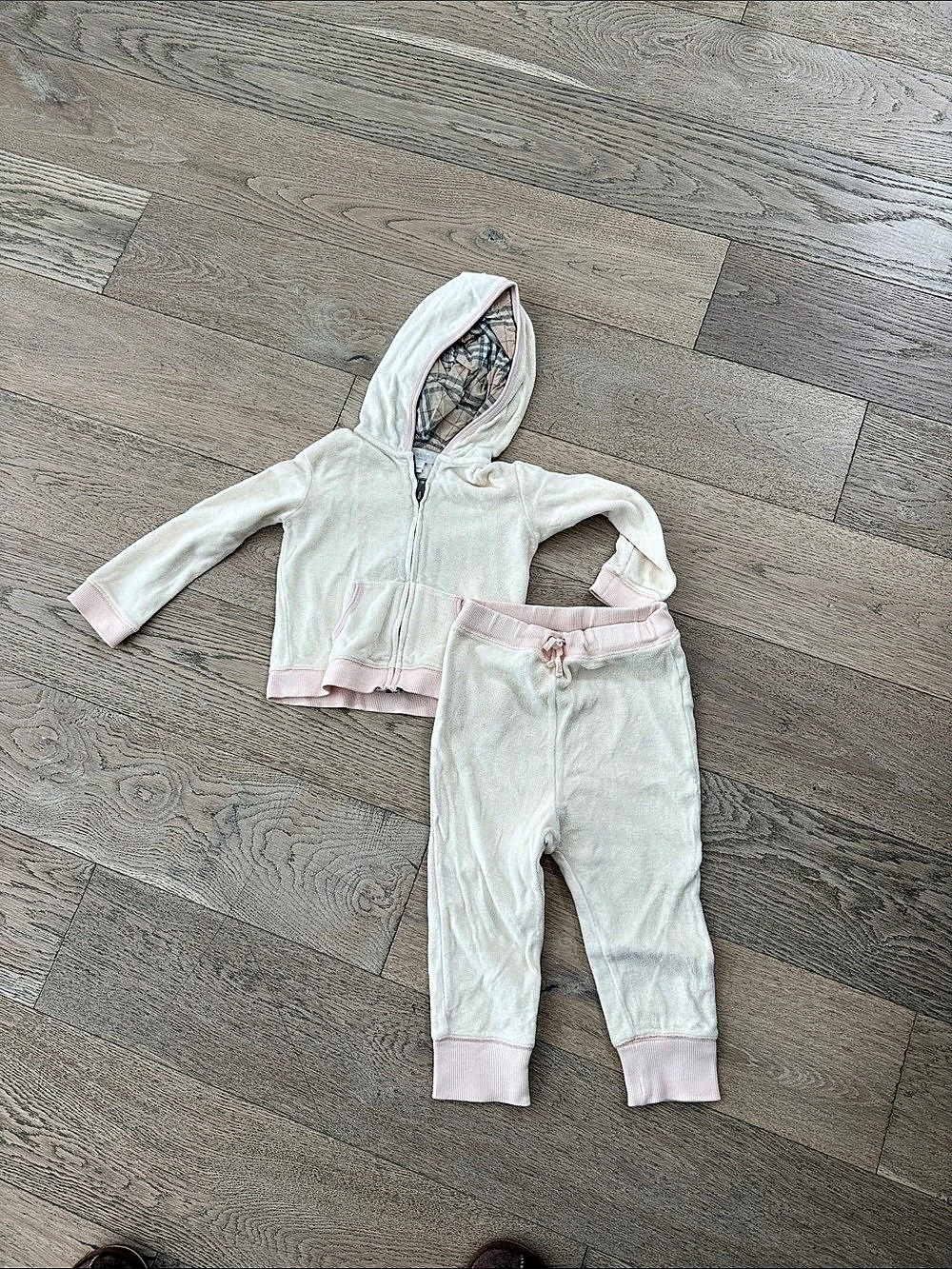 Burberry Baby 24mCream & Pink Plaid Set